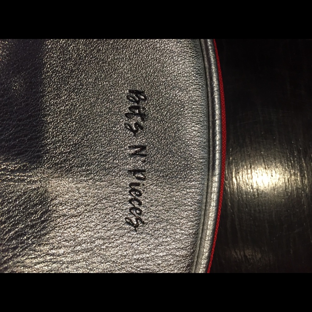 New, leather, small cosmetics bag.